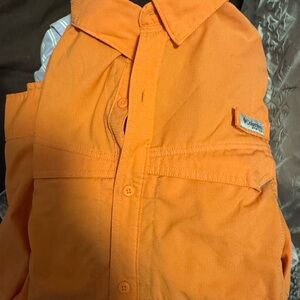 Columbia Orange Casual Button Down Shirt